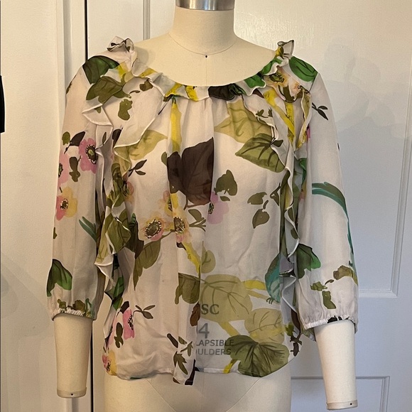 leifsdottir Tops - Leifsdottir Anthropologie Silk Floral Blouse. Size 8. EUC.